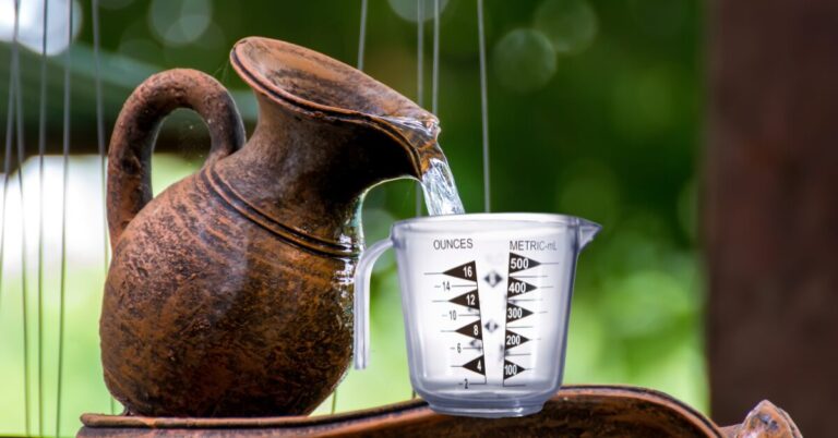 Water Fall into Measuring Cup